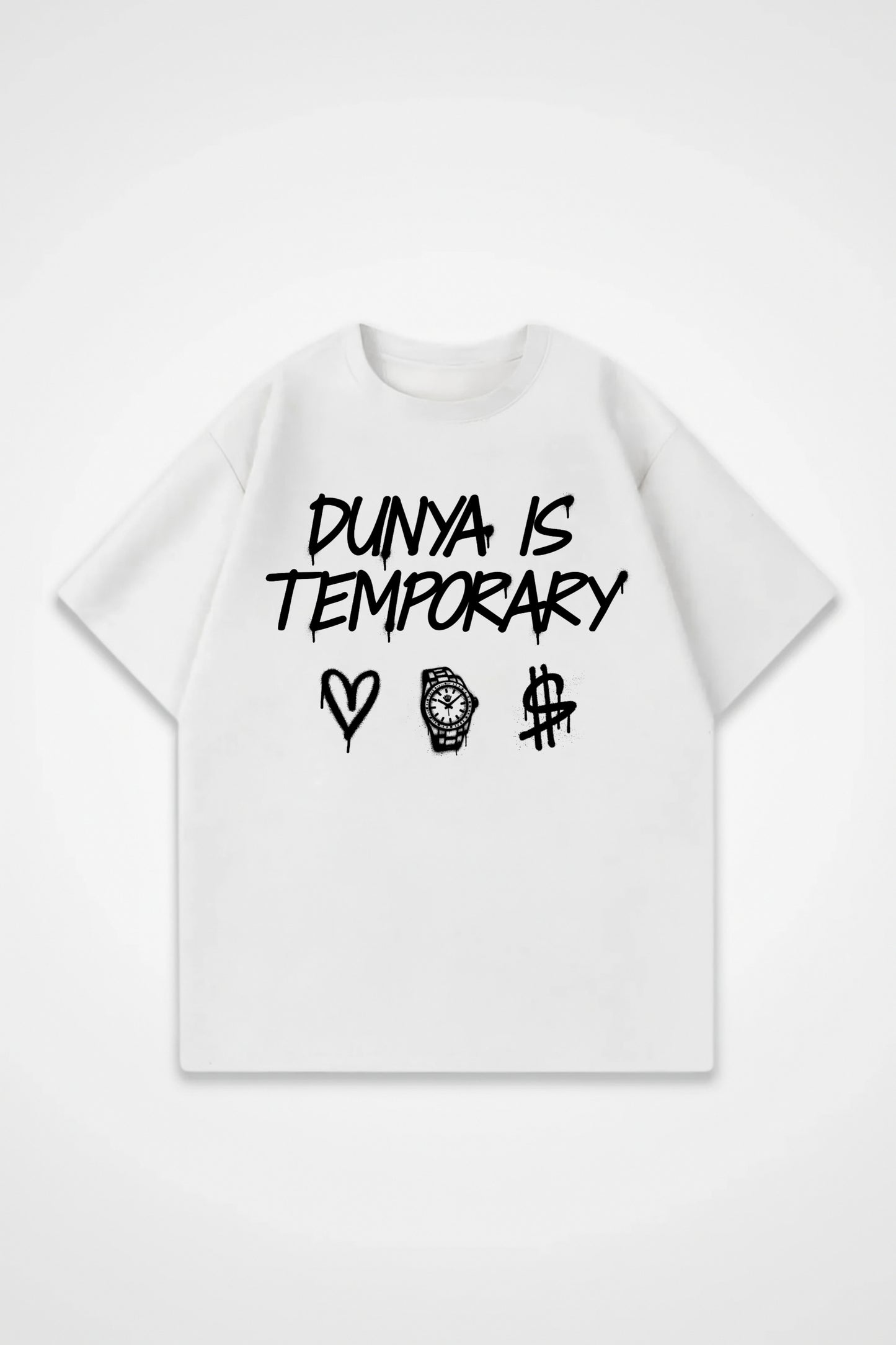 DUNYA IS TEMPORARY Oversized Shirt