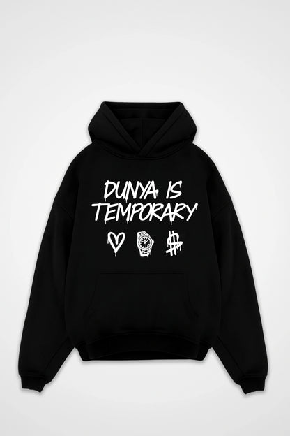 DUNYA IS TEMPORARY Oversized Hoodie