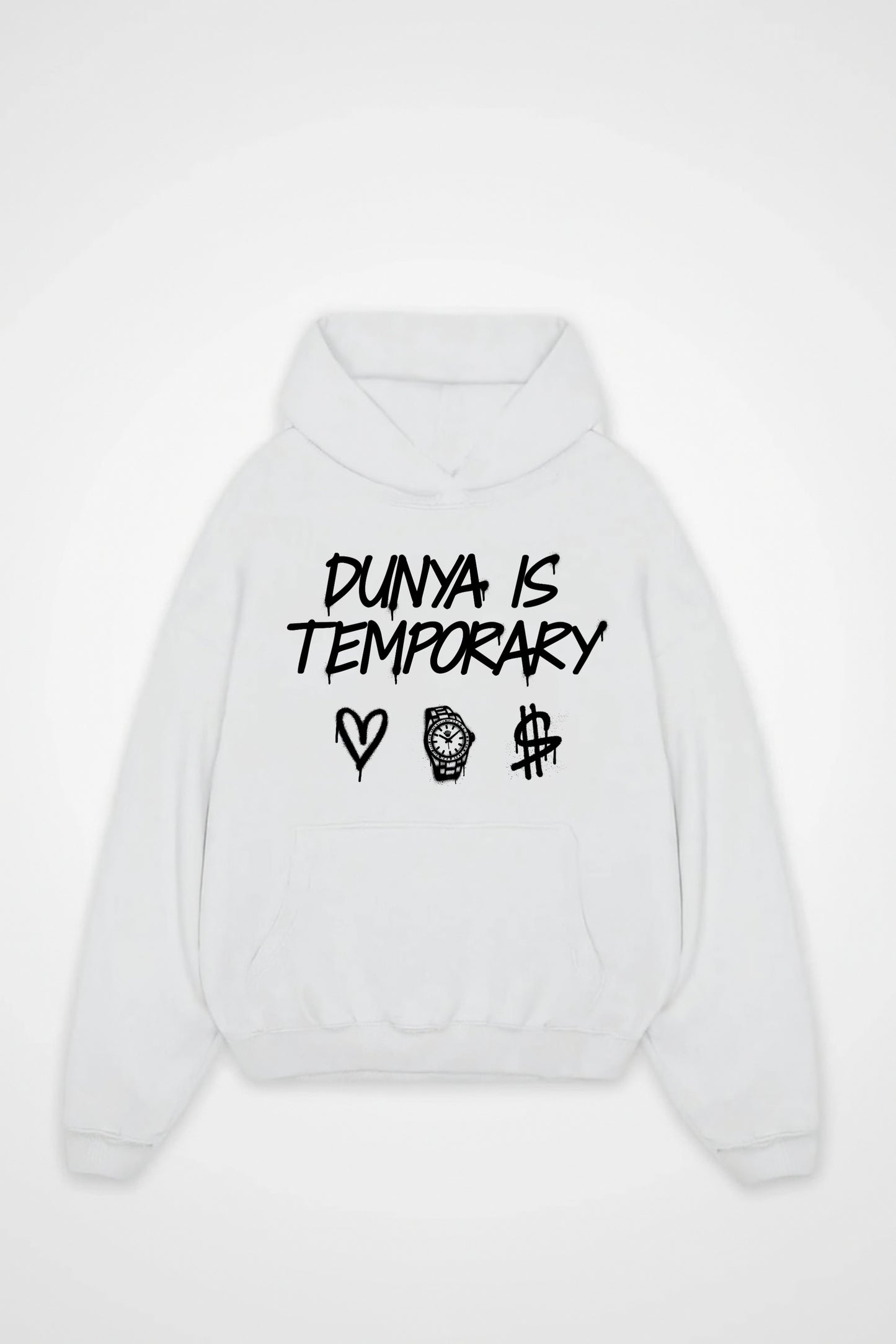 DUNYA IS TEMPORARY Oversized Hoodie