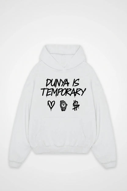 DUNYA IS TEMPORARY Oversized Hoodie